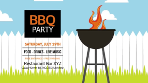 สีขาว BBQ Party Digital Display Template