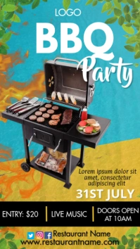 Barbecue Party Цифровой дисплей (9 : 16) template