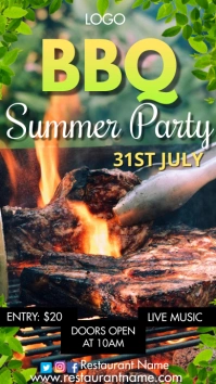 Barbecue Party Digitale display (9:16) template