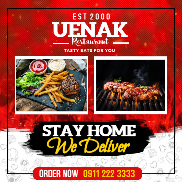 Barbecue Restaurant Delivery Template PosterMyWall