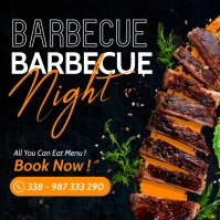 Barbecue Ribs Night instagram post banner adv template