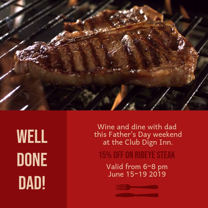 Barbecue Video, Father's Day bbq Kwadrat (1:1) template