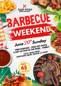 barbecue weekend flyer template A6