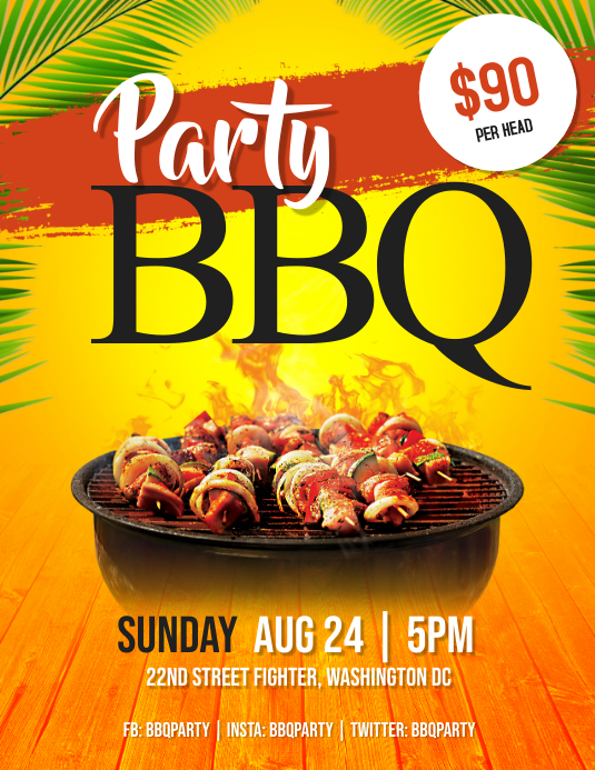 Barbeque BBQ Party Flyer Template Barbeque BBQ Party Flyer Template