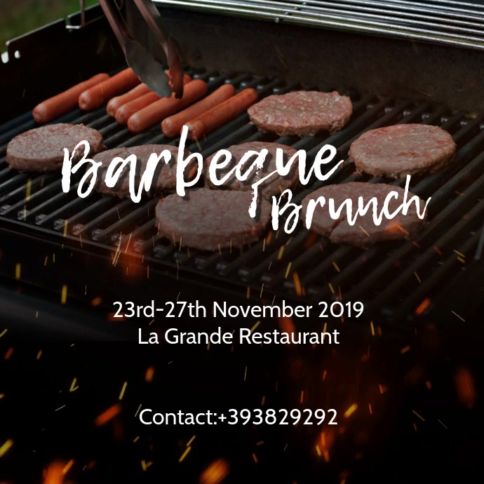 Barbeque Brunch VIDEO As 3 Carré (1:1) template