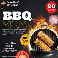 Barbeque โพสต์บน Instagram template