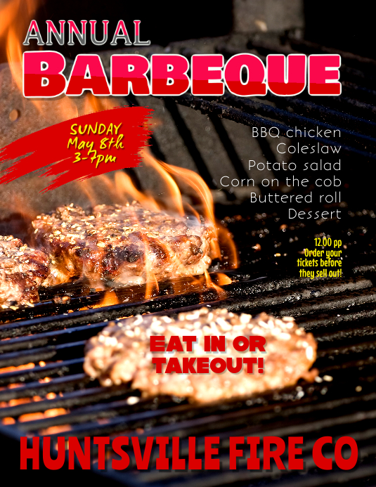 Barbeque Fundraiser flyer Volantino (US Letter) template