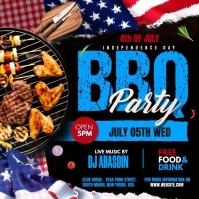 Barbeque party for 4th of july Persegi (1:1) template