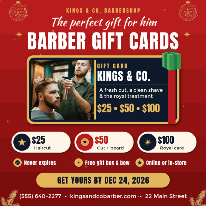 Barber Gift Cards Christmas Instagram Post Template | PosterMyWall