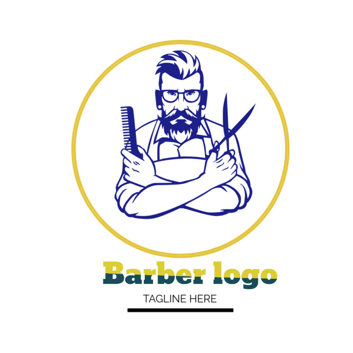 Barber logo Haircut logo professional logo Logótipo template