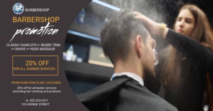 Barber promotion ad design template Facebook 共享图片