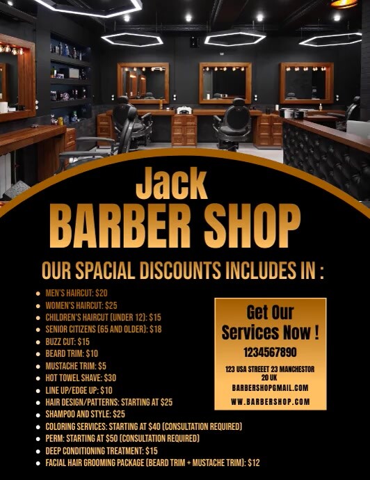 Barber shop , Salon Services , Hair Care , St Flyer (US Letter) template