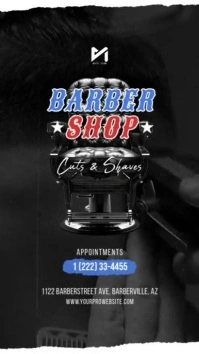Barber Shop Ad Social Media Template Ecrã digital (9:16)
