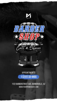 Black Barber Shop Promotion Digitalt display Template