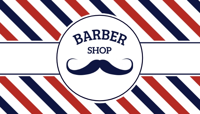 Barber Shop Business Card (Front) Wizytówka template