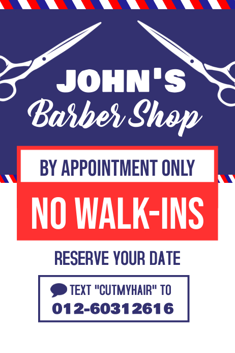 Barber Shop by Appointment Only Template | PosterMyWall