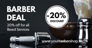 Barber Shop Deals Sale Promotion Video Beard Facebook 共享图片 template