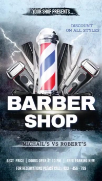 Barber Shop Ecrã digital (9:16) template