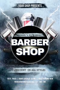 Barber Shop Banner 4' × 6' template