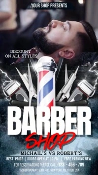 Barber Shop Ecrã digital (9:16) template