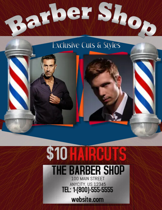 Barber Shop Flyer (US Letter) template