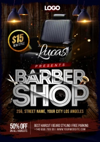 barber shop flyer A4 template
