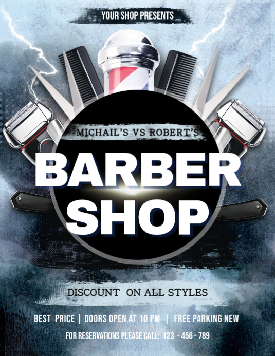 Barber Shop Flyer Template PosterMyWall