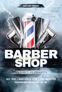 Barber Shop Flyer Banier 4’×6’ template
