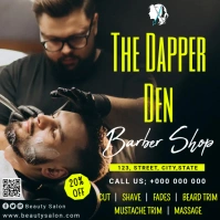 Barber shop flyer Square (1:1) template