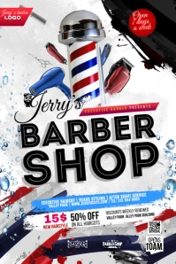 Barber shop flyer design Affiche template