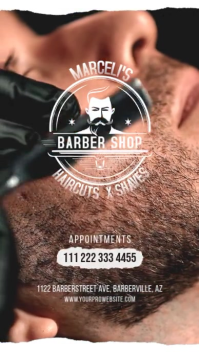 Brown Barber Shop Digitalt display Template
