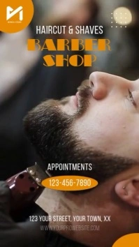 Yellow Barber Shop Slideshow Instagram Video Story Digital na Display (9:16) template