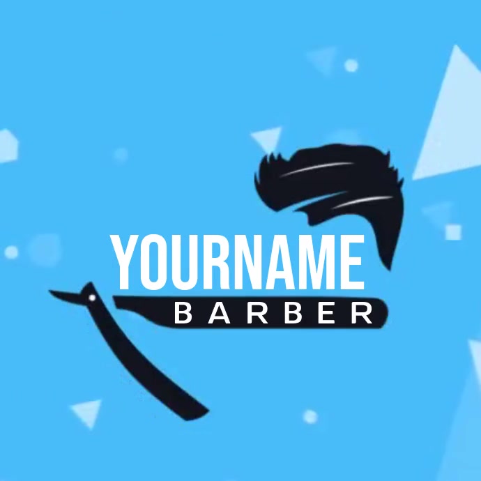 BARBER SHOP LOGO SOCIAL MEDIA TEMPLATE 方形(1:1)