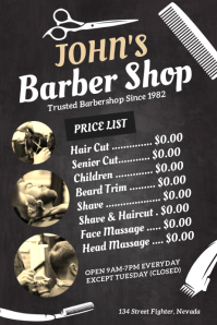 1 280 Templat Desain Barber Price List Yang Bisa Dikustomisasi Postermywall