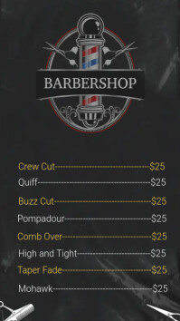 Procomng Poster Barber Shop Pricing List Template | PosterMyWall