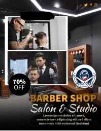 Barber Shop Salon Video Flyer (US Letter) template