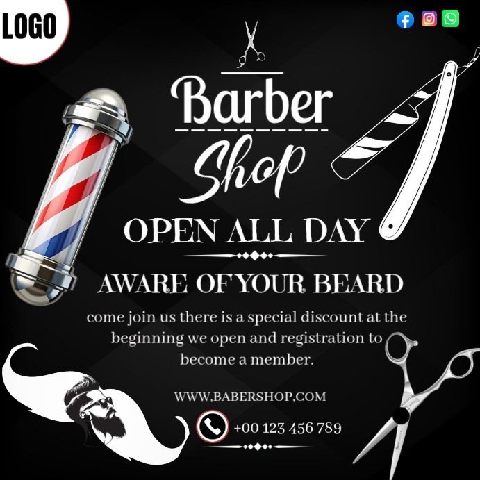 BARBER SHOP Template | PosterMyWall