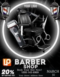 Barbershop 20% Off Discount Flyer (US Letter) template