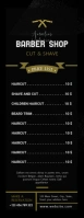 Black and White Barber Shop Price List Meia página - Letter template