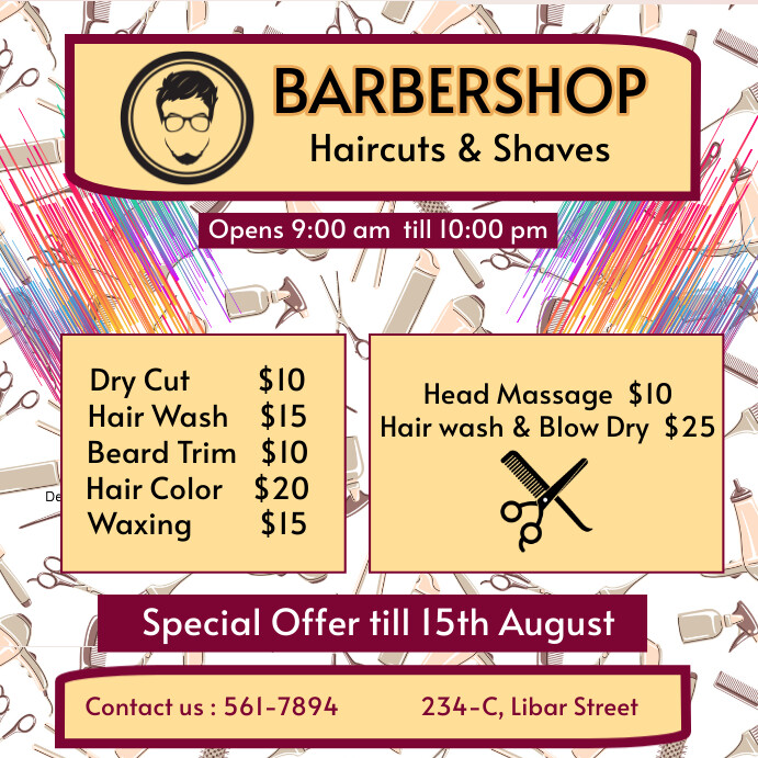Barbershop Instagram 帖子 template