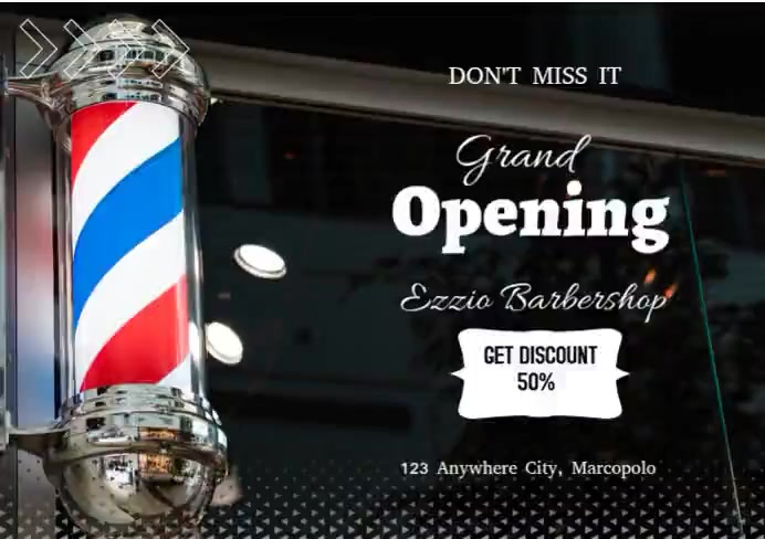 Barbershop Grand Opening A4 Template | PosterMyWall