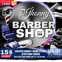 Barbershop Haircut Discount Off Publicación de Instagram template
