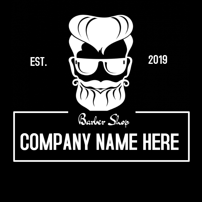 Barbershop logo , black and white Logotyp template