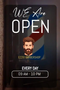 Barbershop Open Sign Cartaz template