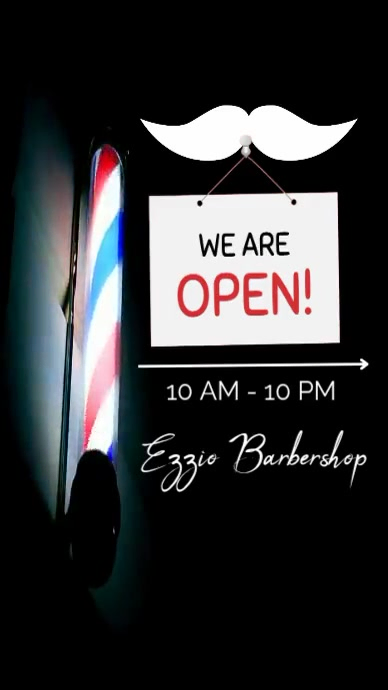 Copy of Barbershop Open Sign | PosterMyWall