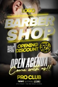 Barbershop Opening Discount Poster template