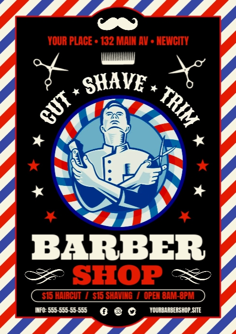 BARBERSHOP POSTER Template PosterMyWall BARBERSHOP POSTER Template PosterMyWall