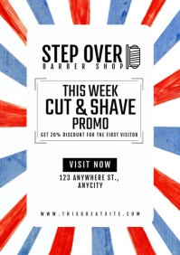 Barbershop Promo Design Template A4