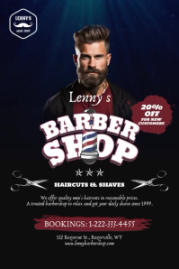 Modern Barbershop Haircut Promo Digital Signage Poster template