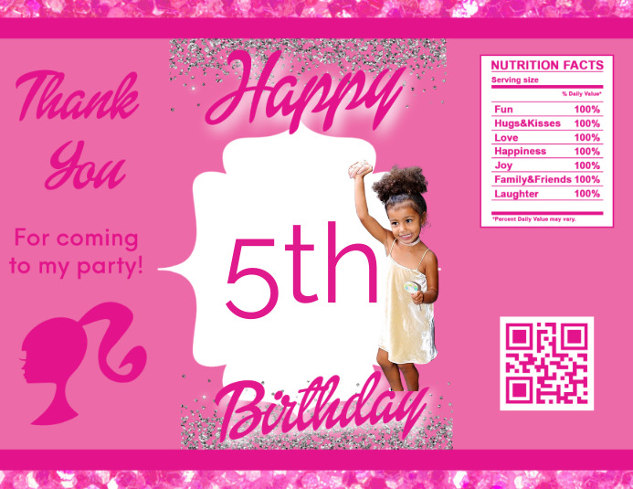 Barbie | Birthday | Chip bag Template | PosterMyWall barbie-birthday-chip-bag-template-postermywall